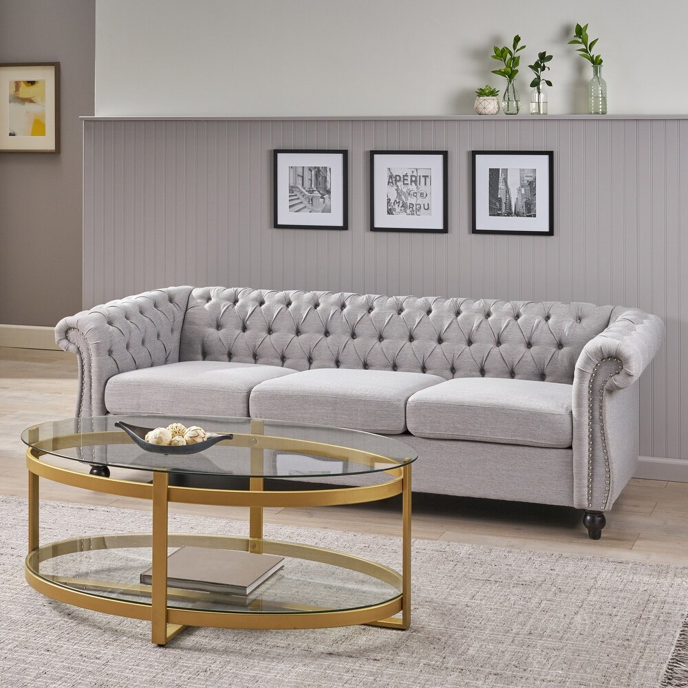 Parksley Tufted Chesterfield 3 seat Sofa by Christopher Knight Home