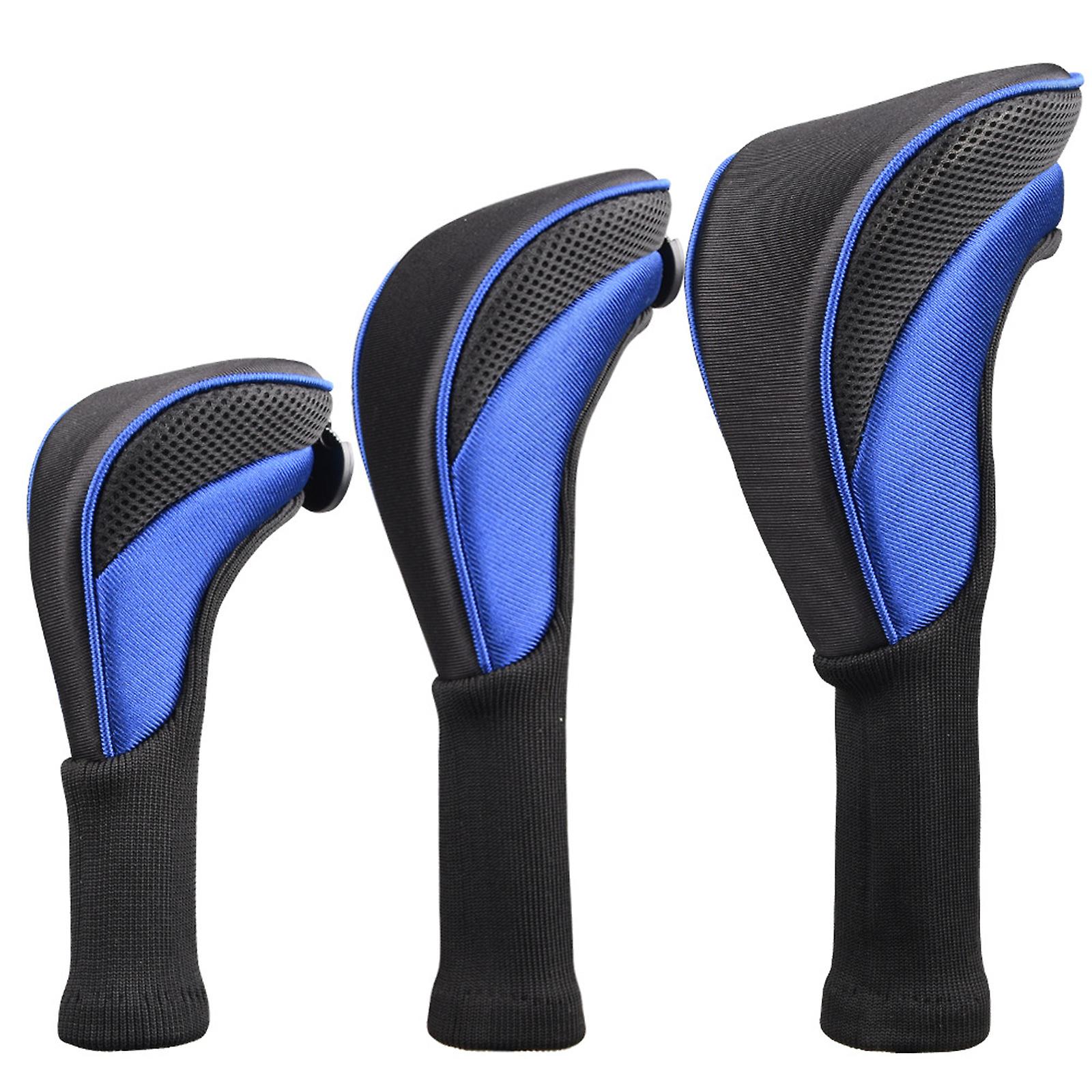 Set Of Blue Golf Club Head Covers- One Three Five Wood Protective Cover Three-piece Set Golf Club Cover