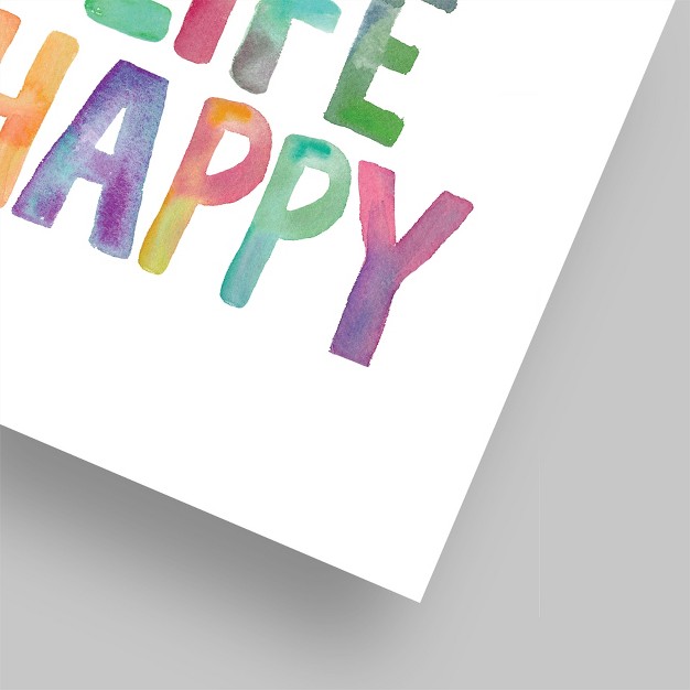 Americanflat Minimalist Motivational Live Life Happy By Motivated Type Poster