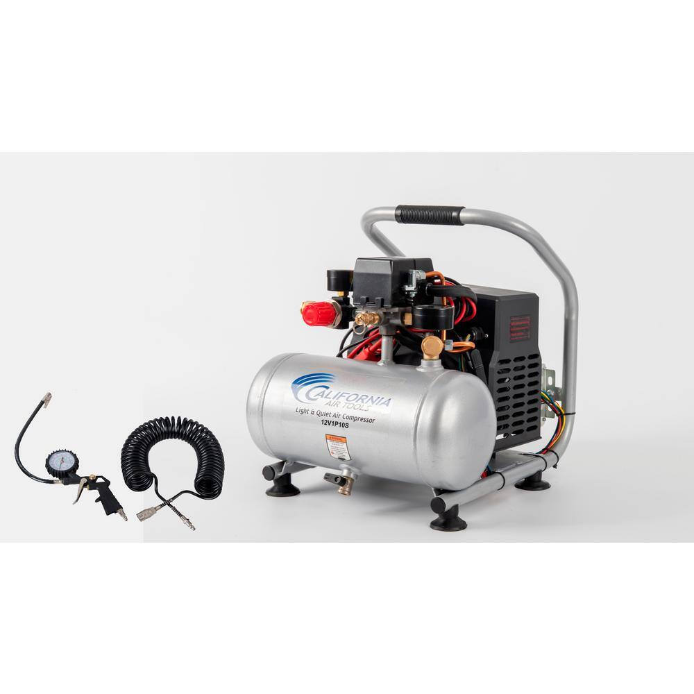 California Air Tools Light and Quiet 1.0 Gal. 12-Volt (Car Battery Operated) Steel Tank Portable Air Compressor 12V1P10S