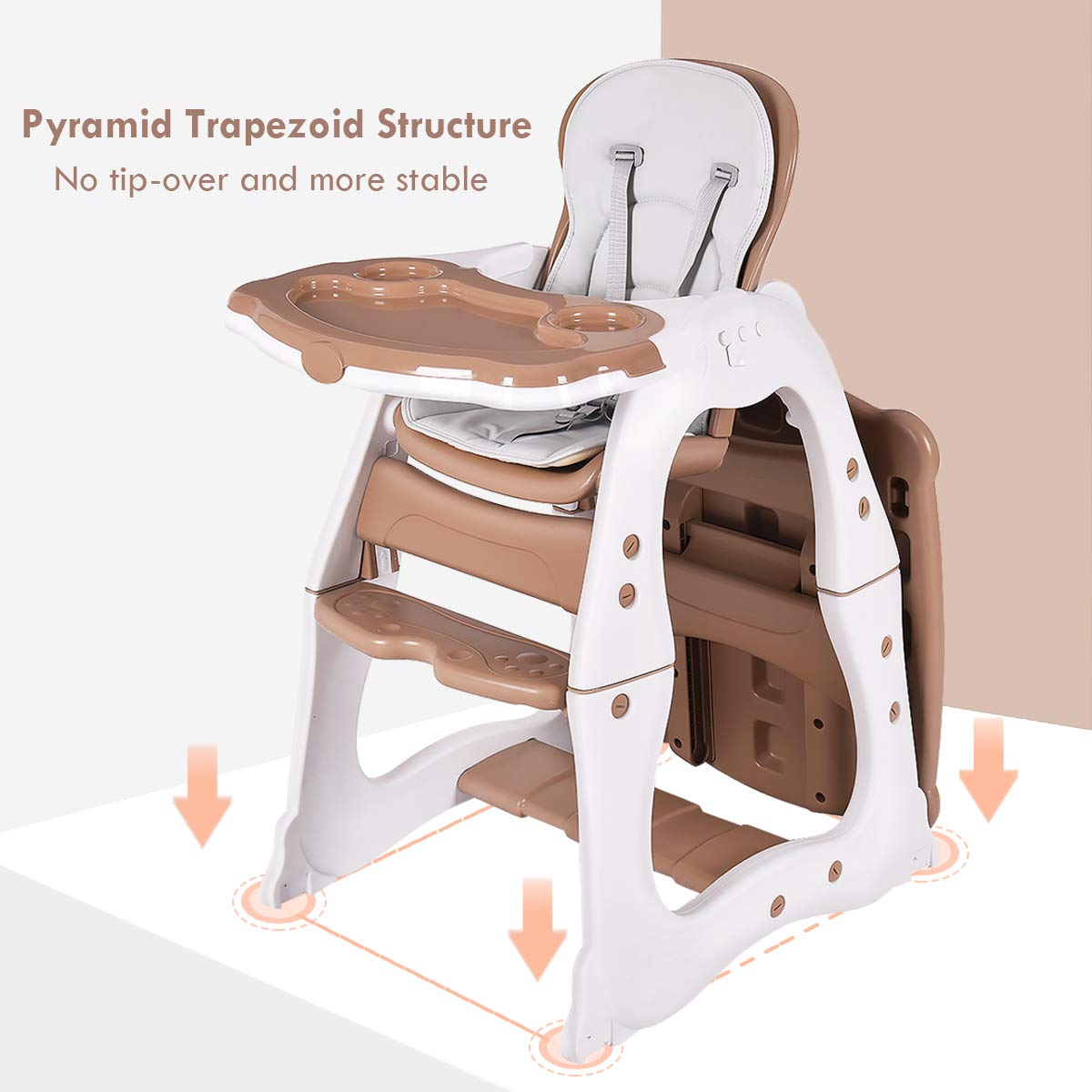 Baby High Chair, 3 in 1 Infant Table and Chair Set