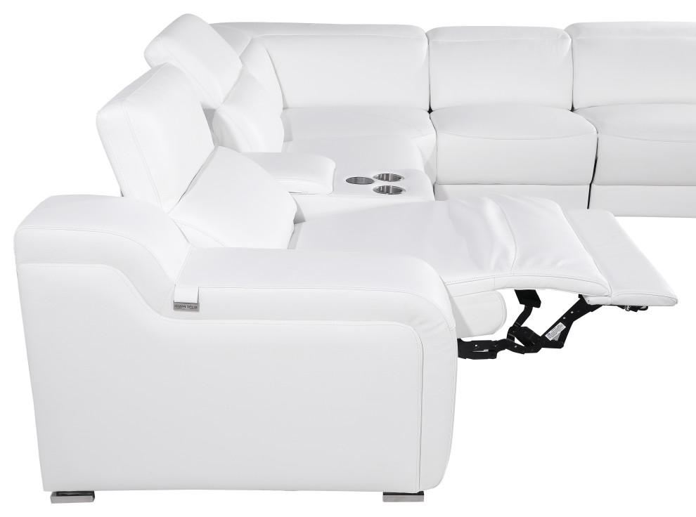 Marco 6 Piece  3 Power Reclining Italian Leather Sectional   Modern   Sectional Sofas   by Luxuriant Furniture  Houzz