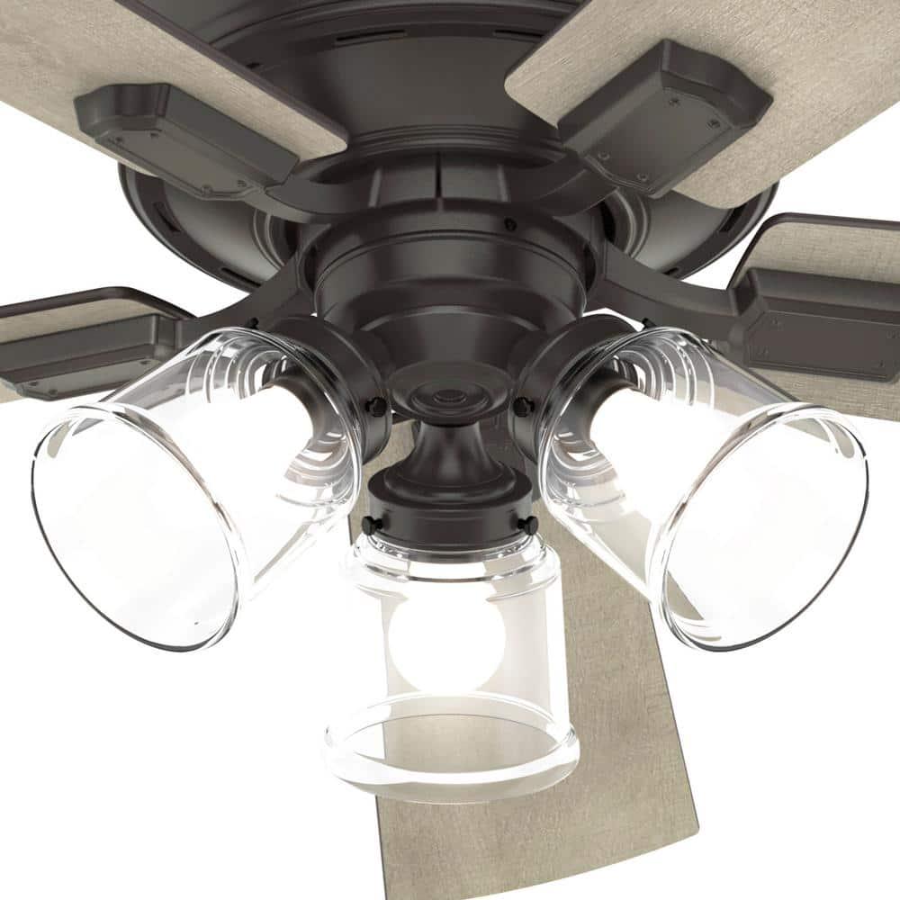 Hunter Crestfield 52 in Indoor Noble Bronze Ceiling Fan with Light Kit and Remote