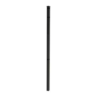 FORGERIGHT Vinings 2 in. x 2 in. x 6 ft. Black Aluminum Fence Corner Post with Flat Cap 862279