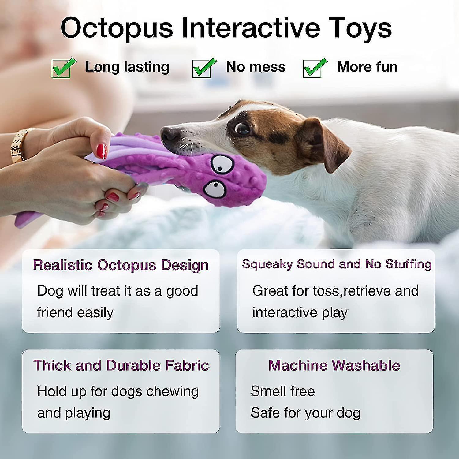 Octopus Squeaky Dog Toy， Puppy Teething Toys，interactive Outdoor Dog Toys，plush Toy For Small Medium