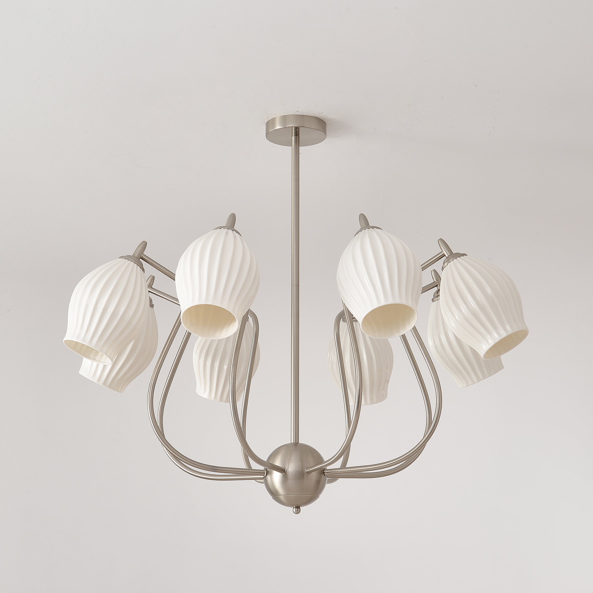 Ceramic Ribbed Chandelier