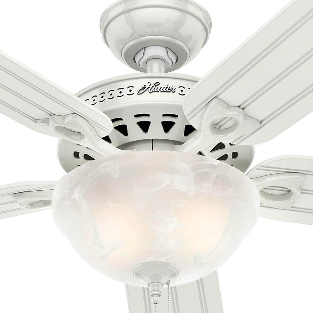 Hunter Beachcomber 52 in Indoor White Ceiling Fan with Light Kit