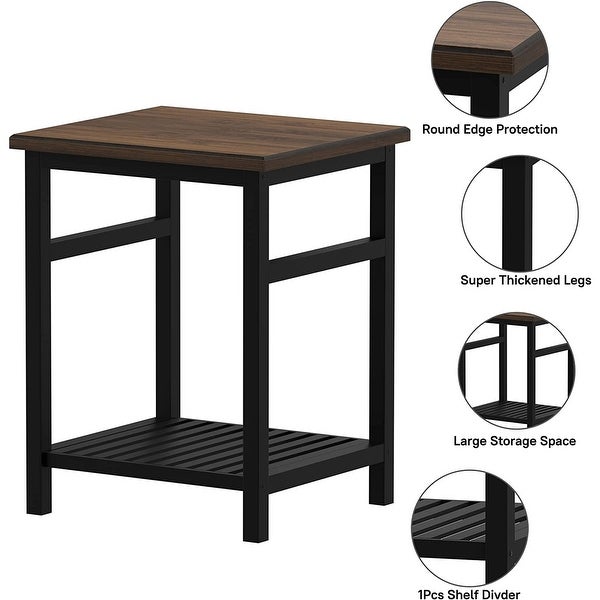 Modern Bamboo 2-Tier End Table/Side Table/Nightstand