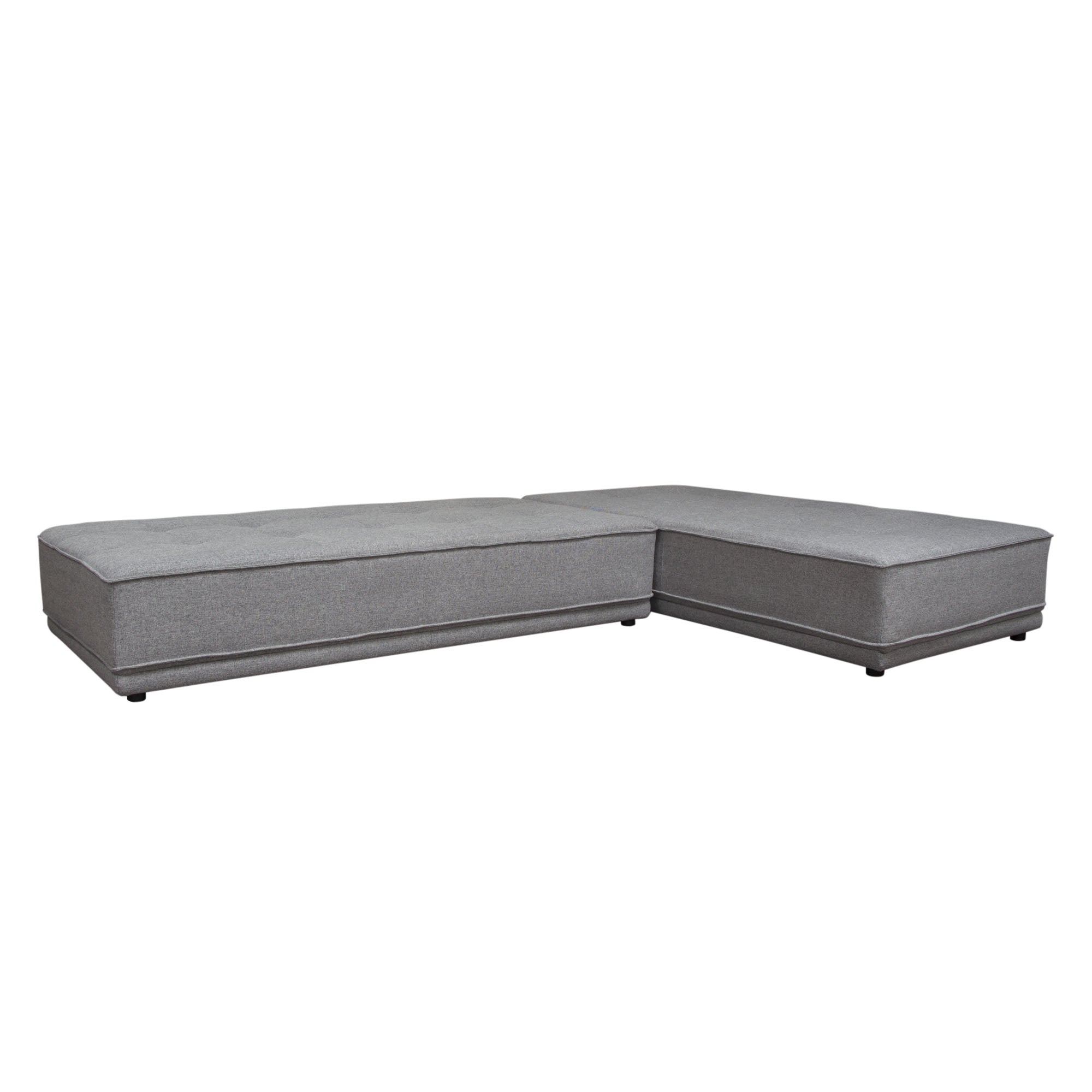 Slate 2PC Lounge Seating Platforms with Moveable Backrest Supports in Grey Polyester Fabric by Diamond Sofa