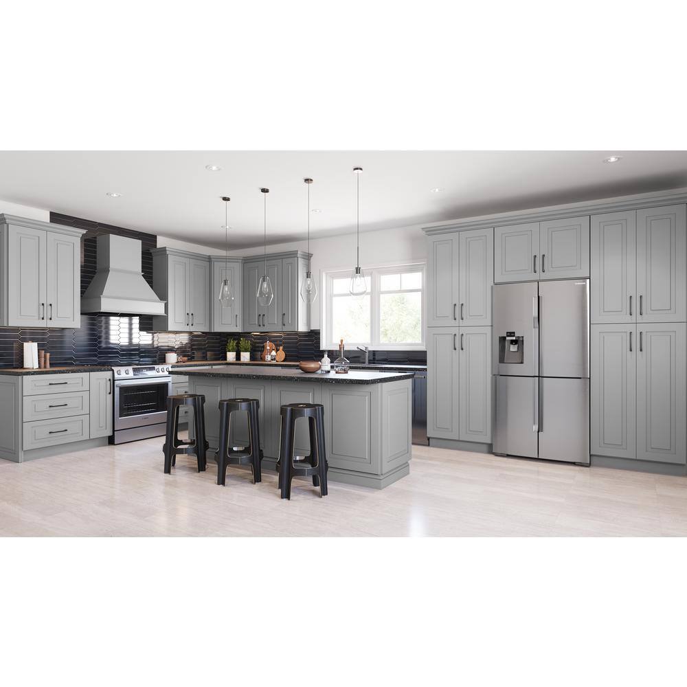 Home Decorators Collection Grayson 21 in. W x 24 in. D x 34.5 in. H Pearl Gray Plywood Shaker Stock Assembled Base Kitchen Cabinet B21R-2T-GPG