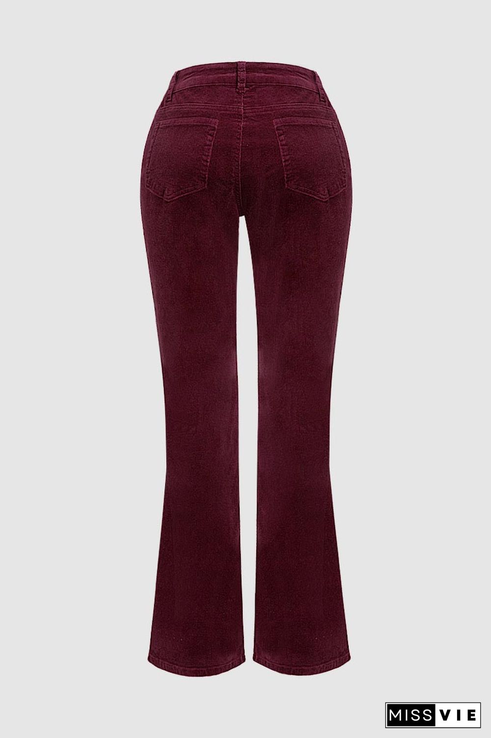 Corduroy Mid Waist Flare Pants