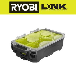 RYOBI LINK Compact 6-Compartment Modular Small Parts Organizer Tool Box STM304