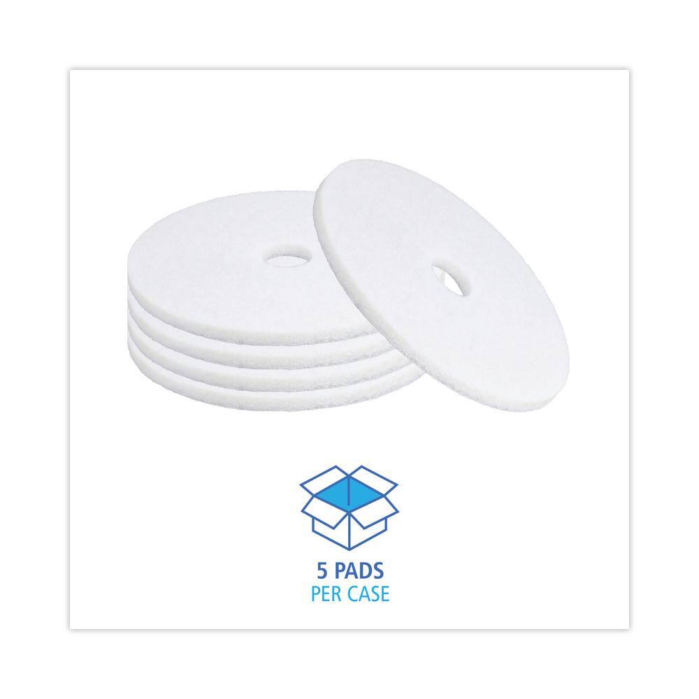 Boardwalk Polishing Floor Pads 20 in. Dia White (5-Carton) BWK4020WHI