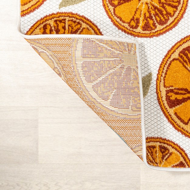 Aranciata Citrus Slice High low Indoor outdoor Area Rug Jonathan Y