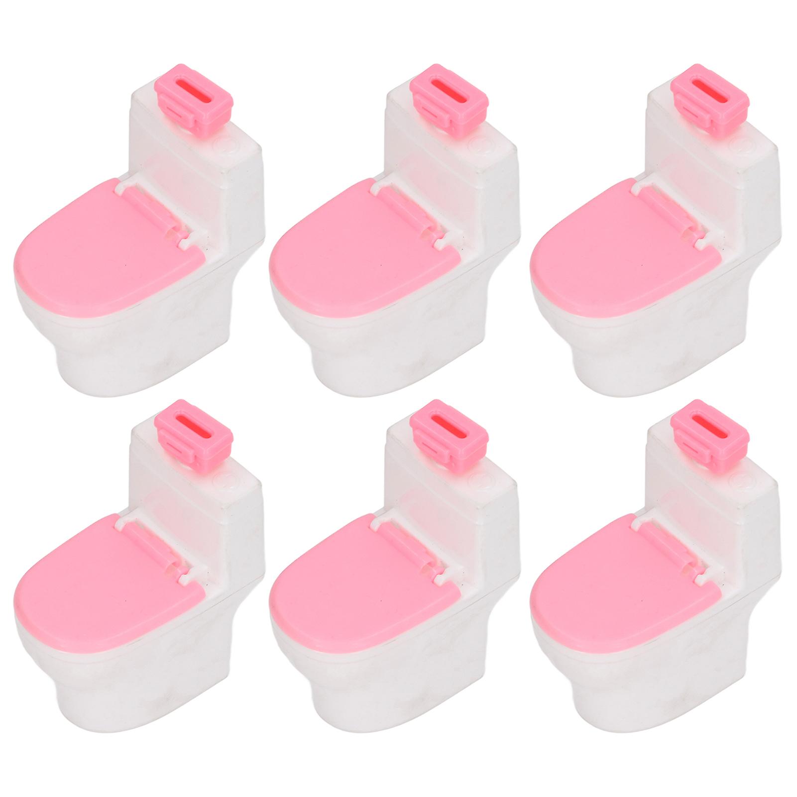 10pcs 1/12 Dollhouse Toilet Miniature Simulation Dollhouse Toilet Accessory Toy with Tissue Box