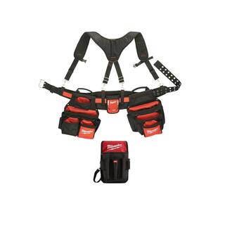 MW General Contractor Work Belt with Suspension Rig with 9-Pocket Utility Pouch 48-22-8120-48-22-8119