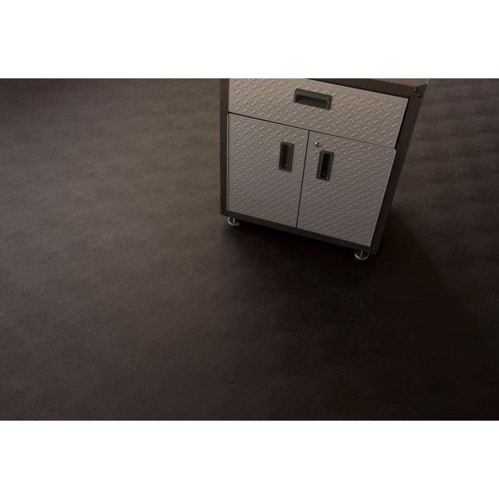 G-Floor Levant 8.5 ft. x 22 ft. Midnight Black Vinyl Universal Flooring GF55LV8622MB