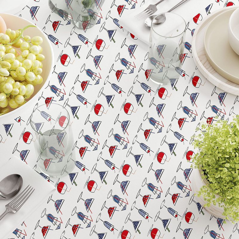 Square Tablecloth， 100% Polyester， 54x54， Cocktails in Hand