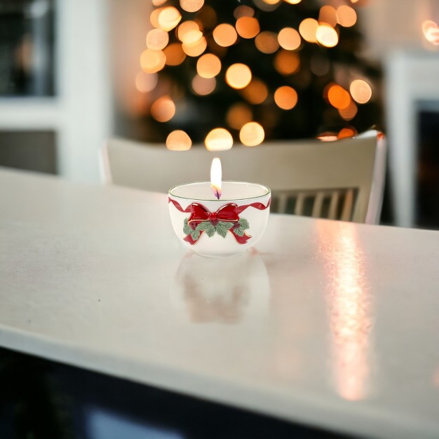 Spode Christmas Tree Tea Light Made Of Fine Earthenware Gold Ribbons