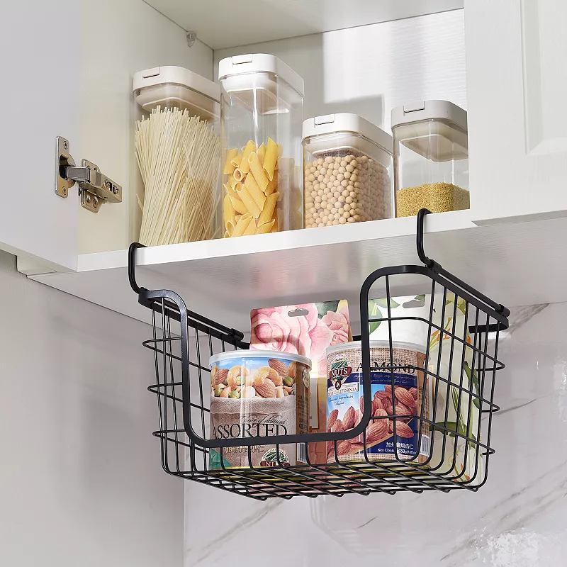 Oceanstar Stackable Metal Wire Storage Basket Set for Pantry， Countertop， Kitchen or Bathroom， Set of 3