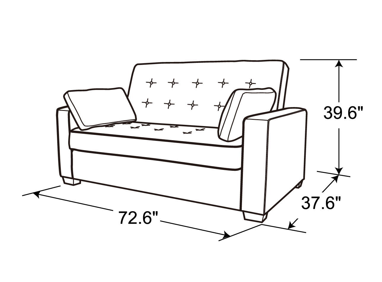 Serta Monroe Modern Sofa with Sleeper, Brown Fabric