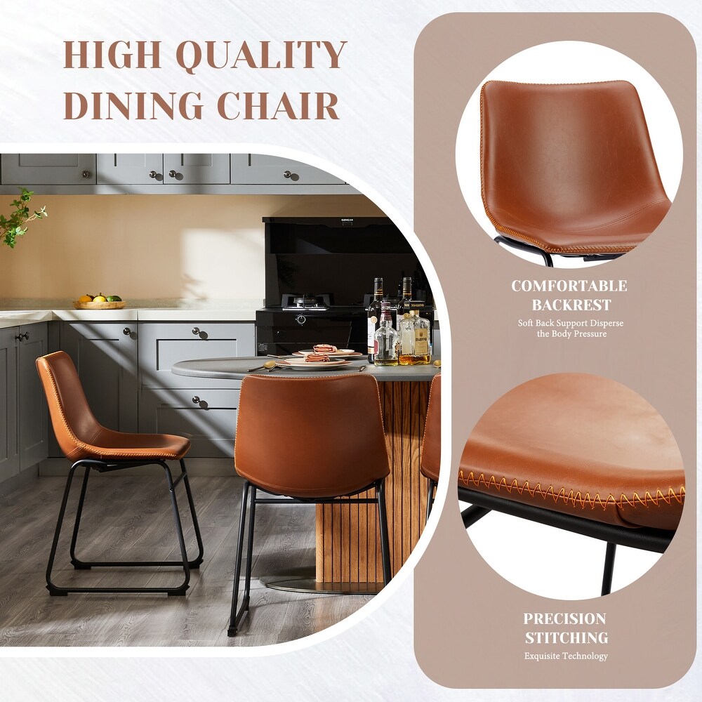 18 inch Counter Height Bar Stools Faux Leather Barstools for Home Dining Chairs