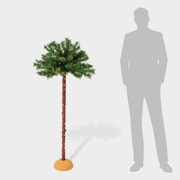 5ft Pre-lit Artificial Palm Tree - Puleo