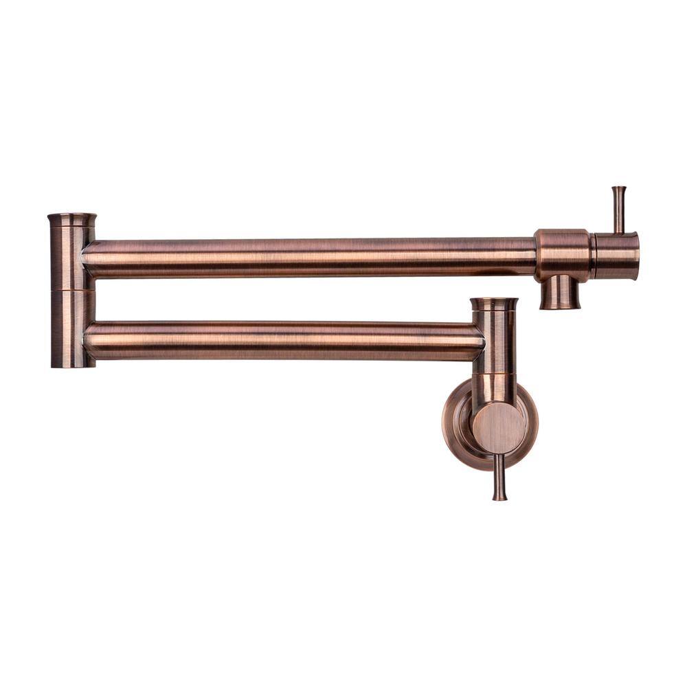 Akicon Wall Mount Pot Filler Faucet in Antique Copper AK98266-AC