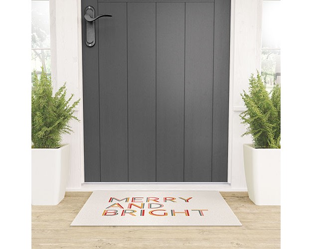 Rachel Szo Merry And Bright Light Looped Vinyl Welcome Mat Society6