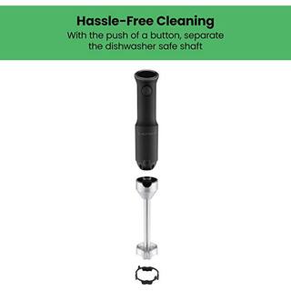 Chefman Rechargeable Variable Speed Hand Blender -Black Food Grinder With Stainless Blade Connector RJ19-RS1