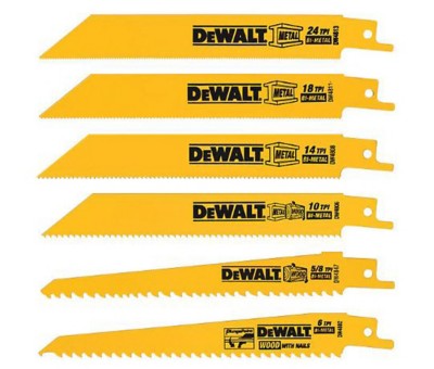 DW 6 Piece Bi-Metel Reciprocating Saw Blade Set