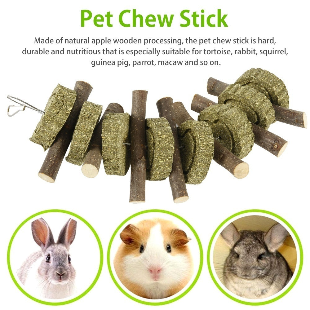 Willstar Hamster Chew Toy， 2 Sets Small Animal Molar Craft Toys Teeth Care Apple Wooden Sticks， Rodents Pet Toy Cleaning Teeth Twigs for Guinea Pigs，Chinchillas，Gerbils，Squirrel， Rabbit Parrots