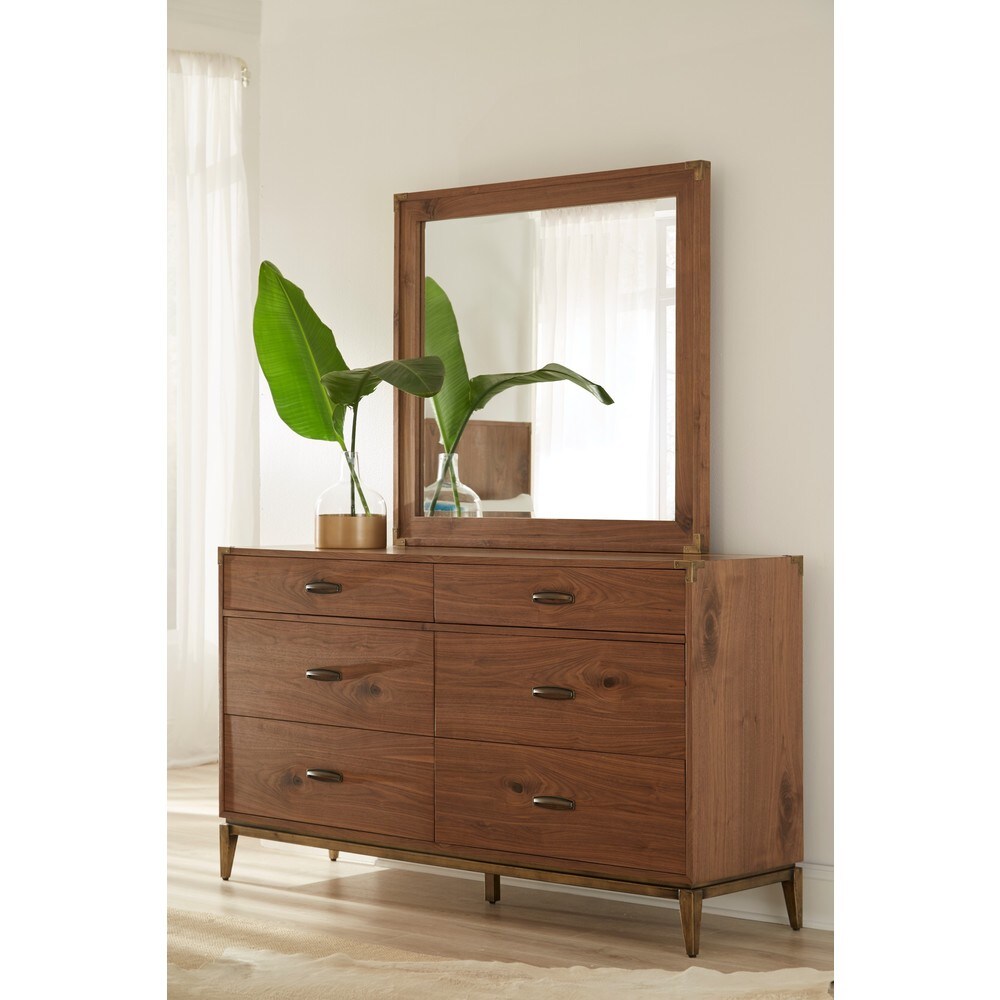 Adler Natural Walnut 6 Drawer Dresser