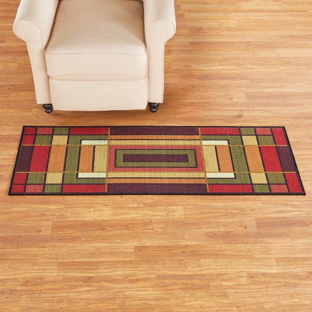 Collections Etc Elegant Color Block Rug