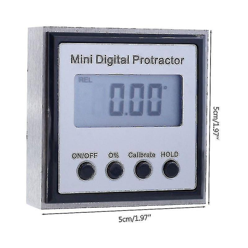 360 Degree Mini Digital Inclinometer With Magnetic Base Stainless Steel Housing 67je