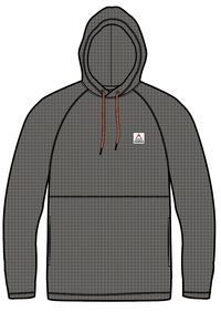 Point Recycled Grid Polar Fleece Hoodie - Charcoal