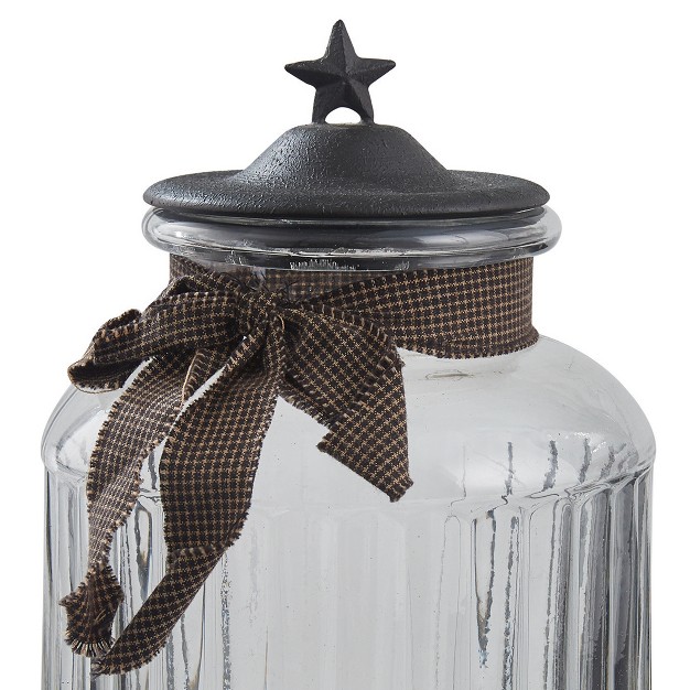 Park Designs Black Star Glass Jar 9 quot h