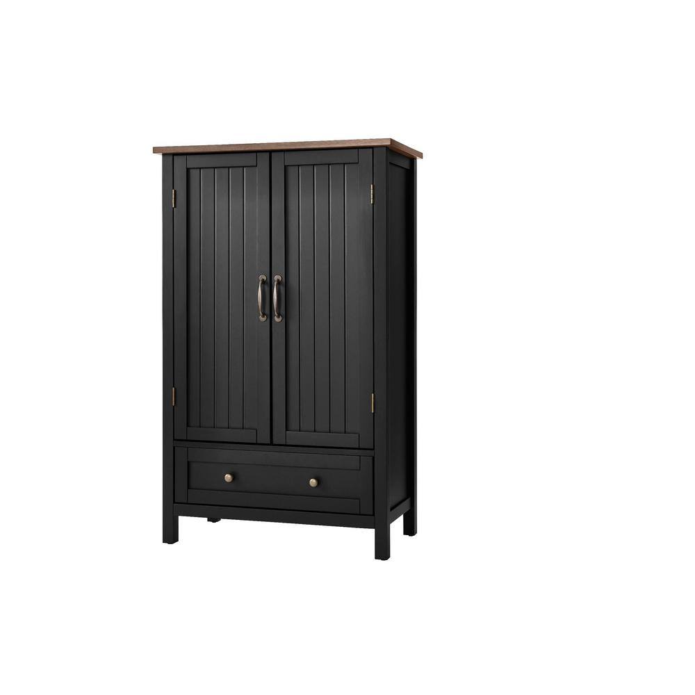 StyleWell Bainport Black with Haze Top Wood Kitchen Pantry with Haze Top (28 in. W x 45 in. H) SK19238Ar1-B