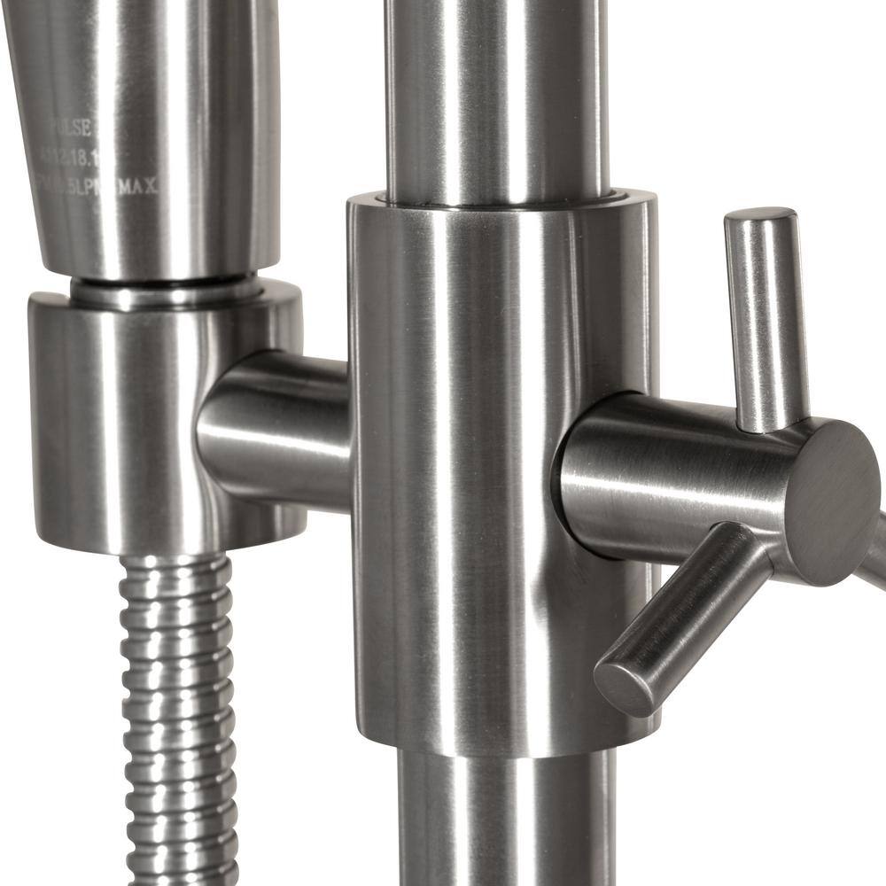 PULSE Showerspas AquarBar 5-Spray Multi-Function Wall Bar Shower Kit with Hand Shower in Brushed Nickel 7003-BN