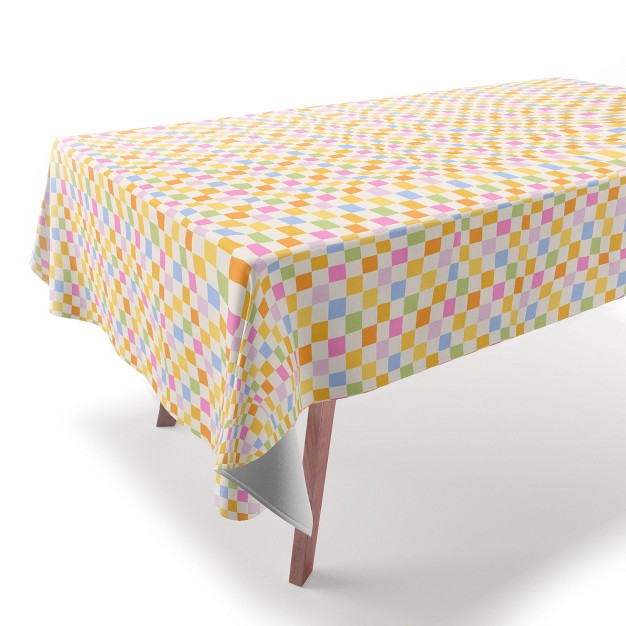 Iveta Abolina Eclectic Checker Check Cream Tablecloth Deny Designs