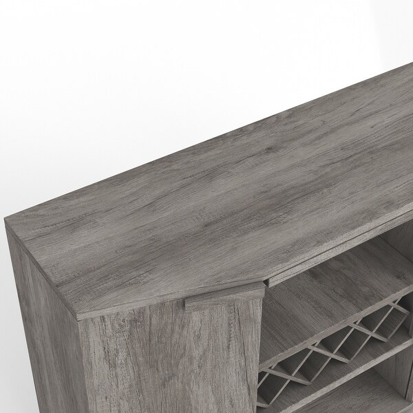 Wilkinson Vintage Gray Oak Buffet and Sideboard with Wine Storage