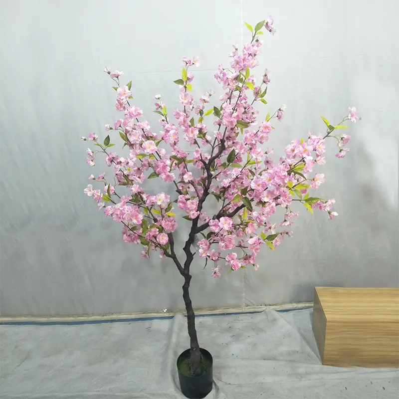 Indoor Romantic Wedding Supplies Decorations White Pink Cherry Blossom Tree Artificial For Sale