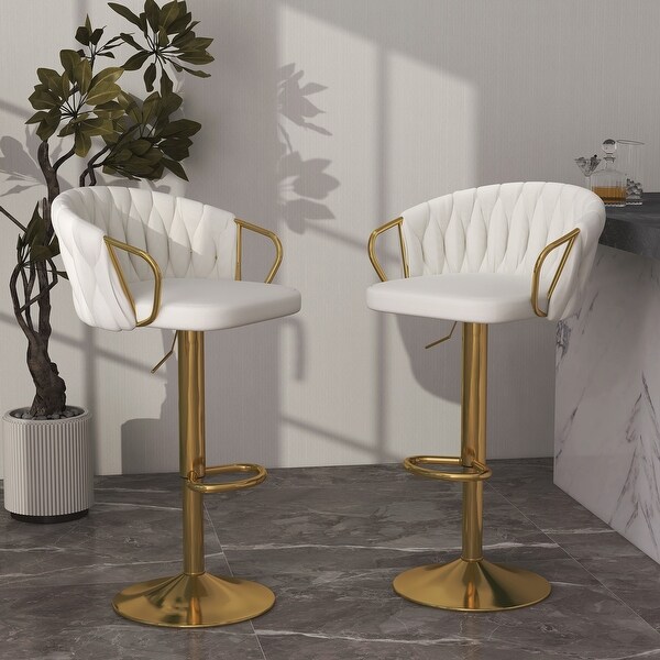 2 Set Counter Height Velvet Bar Stools