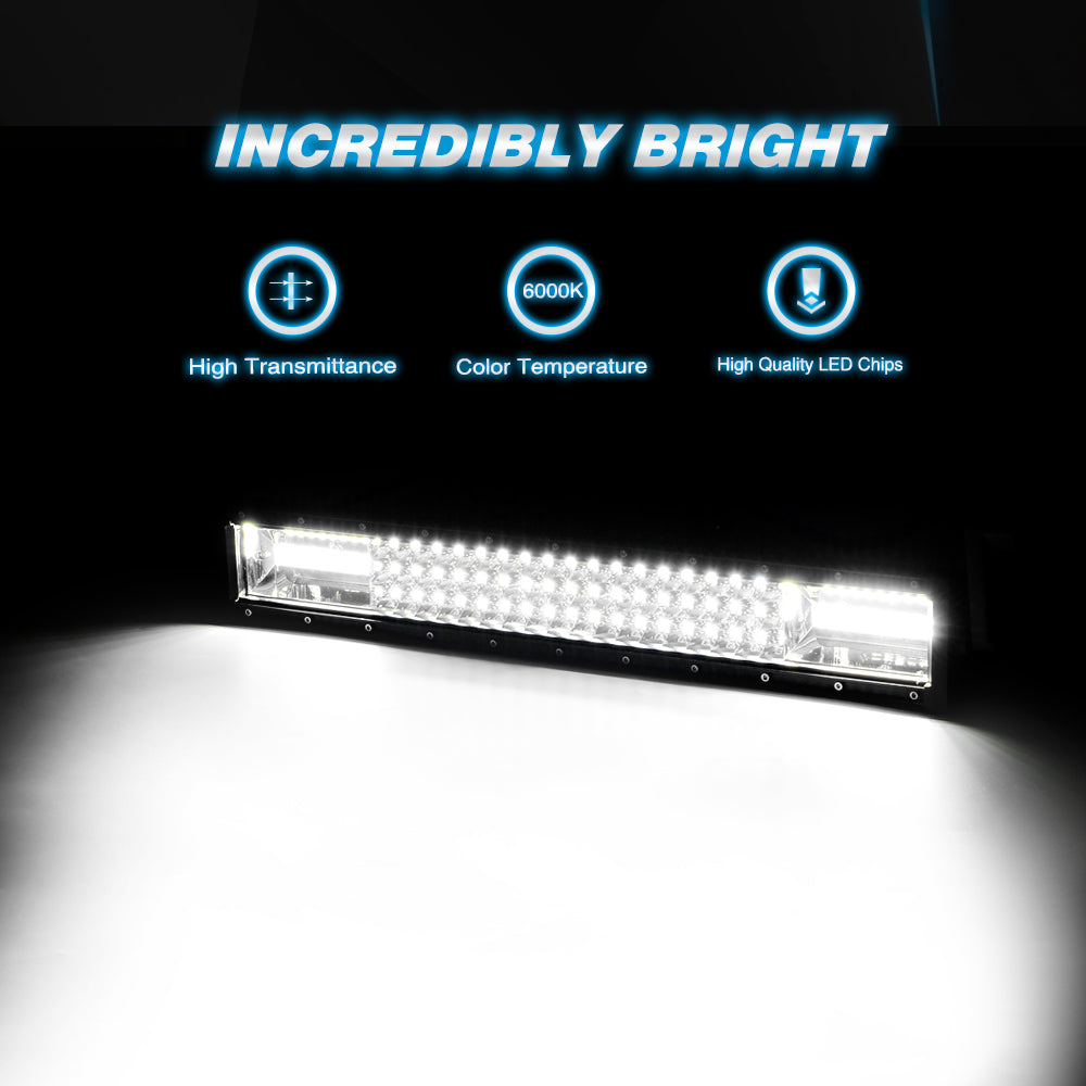 Nilight LED Light Bar 22Inch Triple Row Flood Spot Combo Beam Led Bar Driving Lights Boat Lights Super Bright Led Off Road Lights for Trucks，2 Years Warranty