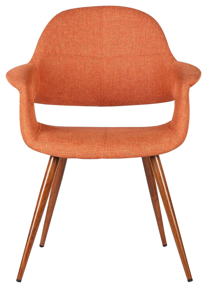 Phoebe Mid Century Dining Chair  Walnut  Orange   Midcentury   Dining Chairs   by Homesquare  Houzz