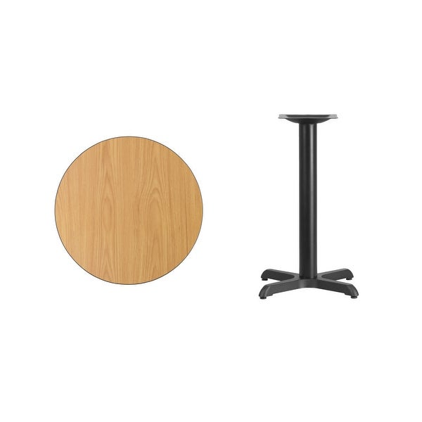 24'' Round Laminate Table Top with 22'' x 22'' Table Height Base - 24