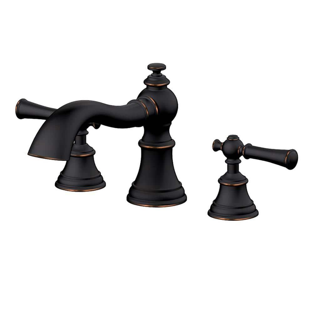 Tosca 8in widespread 2Handle bathroom faucet with popup drain in OilRubbed Bronze