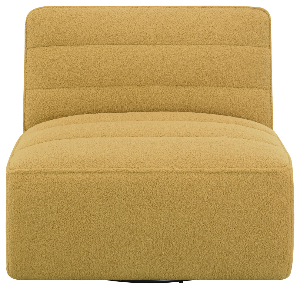 Cobie Upholstered Swivel Armless Chair Mustard   Modern   Armchairs And Accent Chairs   by Modon  Houzz