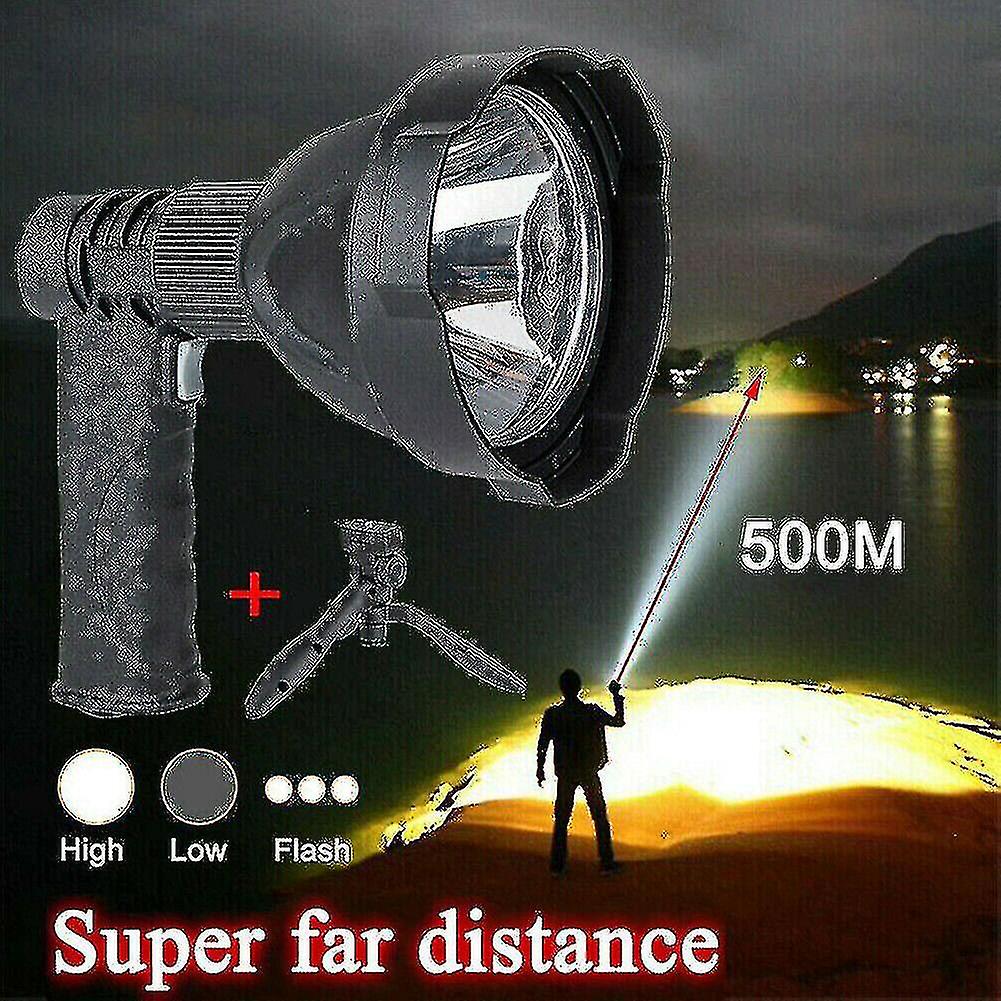 Miman Led Hand Held Spotlight Usb Rechargeable Camping Hunting Flashlight