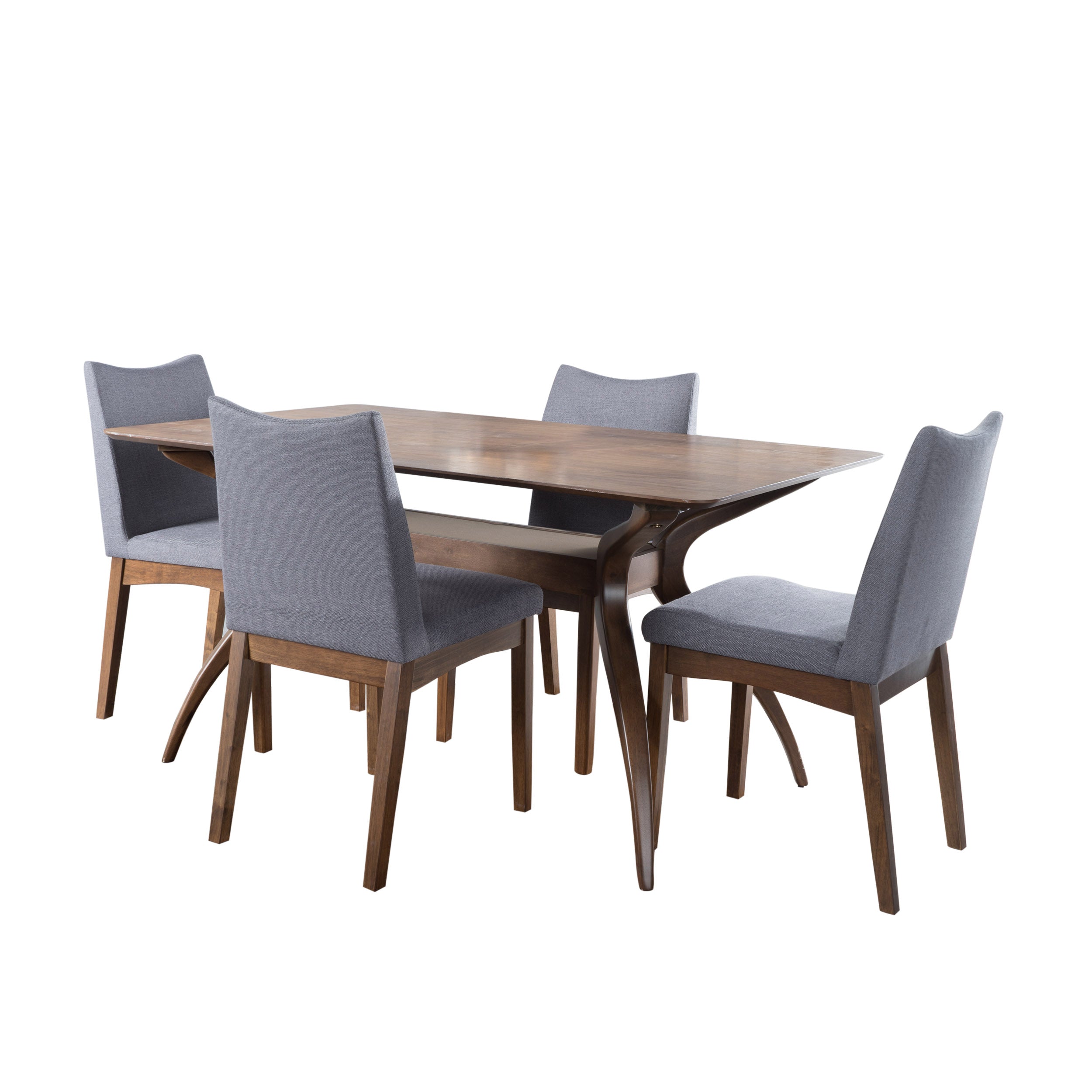 Gertrude Mid-Century Modern 4 Seater Dining Set